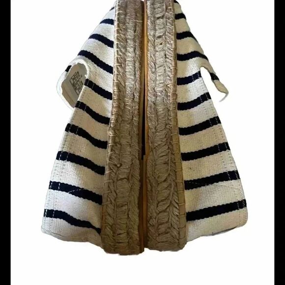 Soludos Womens Espadrille Classic Stripe Smoking Slipper White/Black Size 8 - Picture 7 of 8